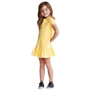 Ralph Lauren Cotton Mesh Polo Dress Yellow
